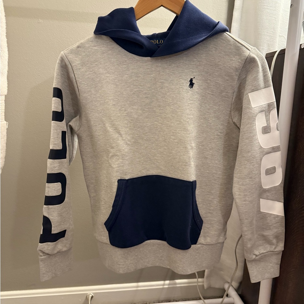 Polo by Ralph Lauren Gray and Navy Men's Hoodie